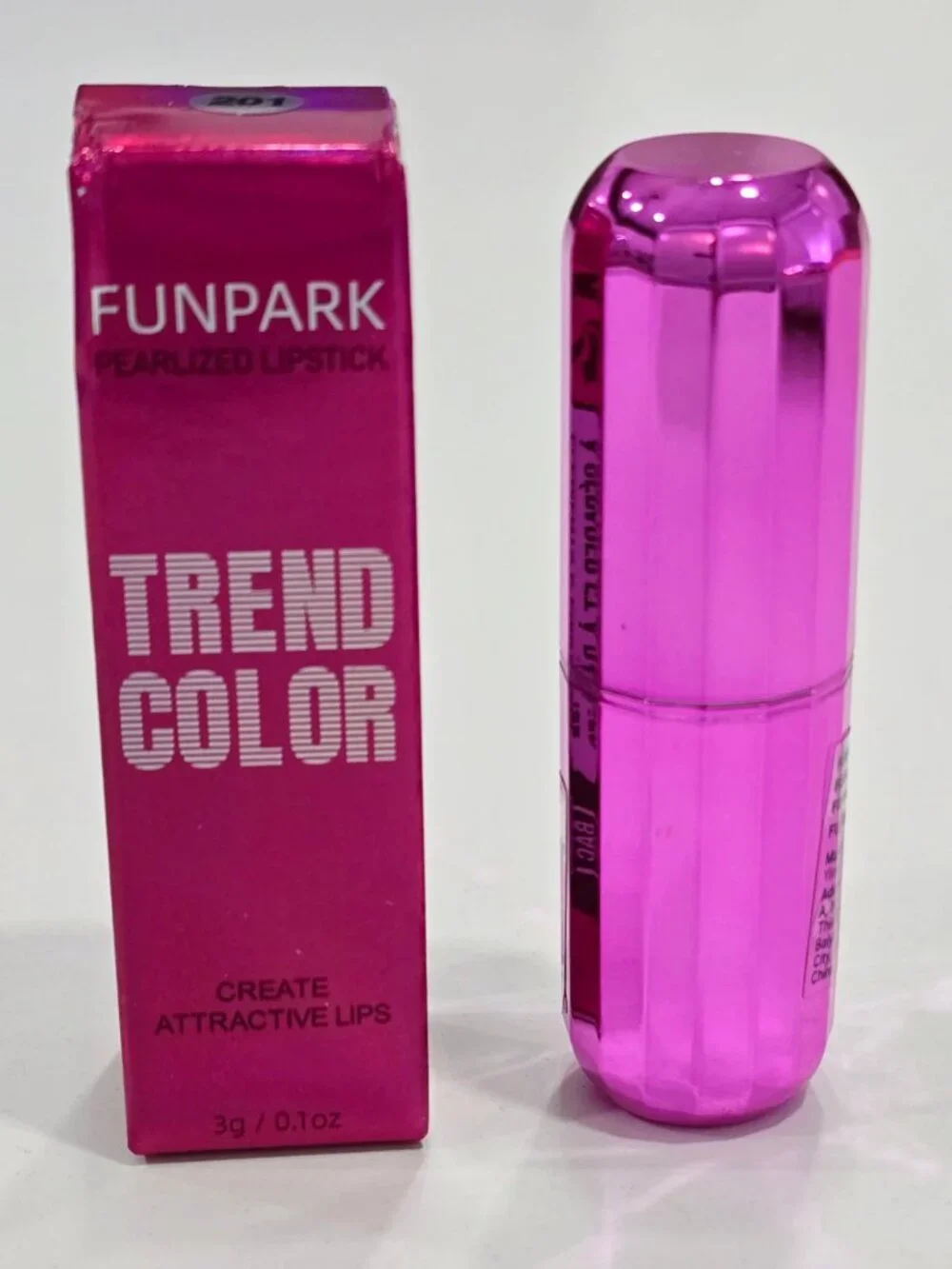 Funpark ✦ Pearlized Dual-Tone Lipstick Trend Color ✦ Pink Silver Shimmer 3g NWT
